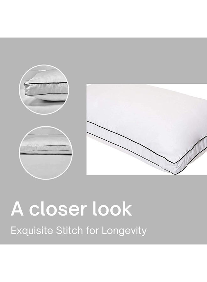 Down Feather Alternative Cotton (Down Proof) Pillow Double Piping Cotton White/Black 48x74cm