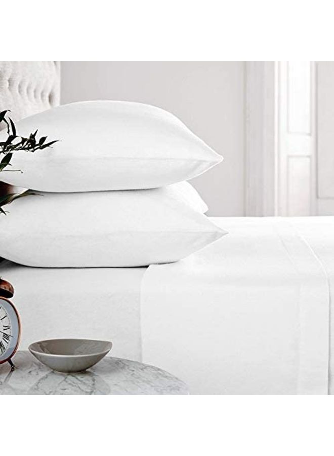 2-Piece Sleeping Bed Pillow Set Fabric White 45x70cm
