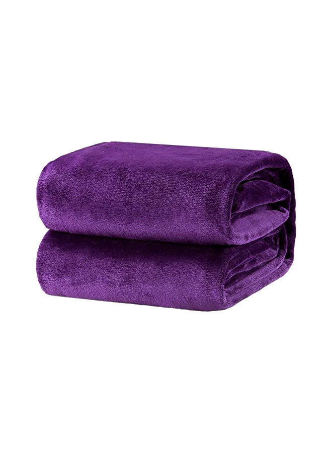Super Soft Bed Blanket Combination Dark Violet 210x200centimeter