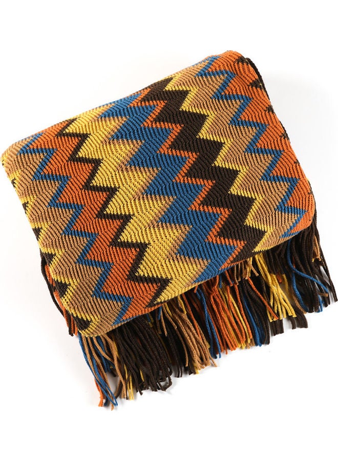 Striped Sofa Blanket Polyester Multicolour 130x170cm