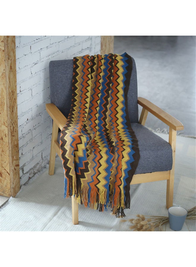 Striped Sofa Blanket Polyester Multicolour 130x170cm