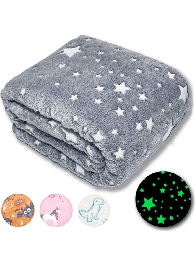 Glow in The Dark Throw Blanket Cotton Grey 127*152cm