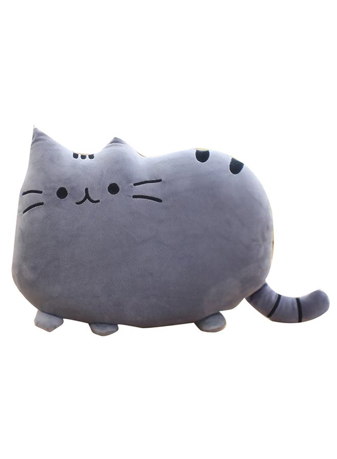 Stuffed Cat Shape Pillow Cotton Gray