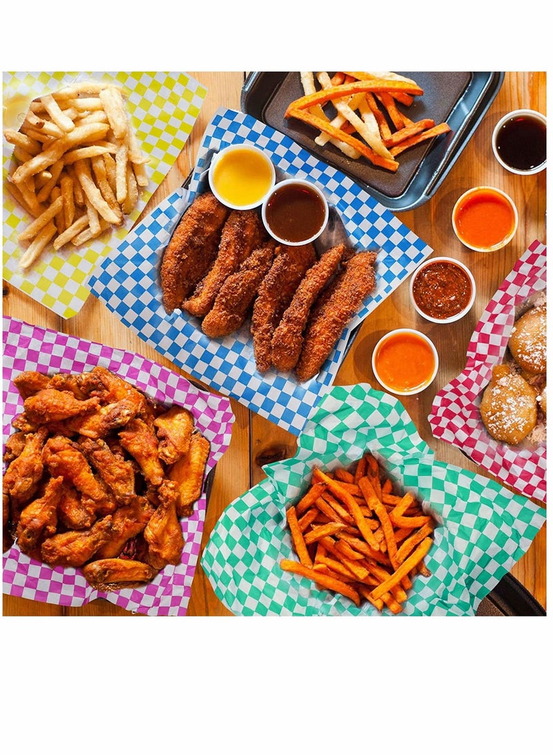 Sandwich Wrapper 6 Colors 300 Sheets 30 30cm 12 12 inch Paper Sandwich Paper Liners Food Basket Liners Wax Paper Deli Wrap Wax Paper Sheets for Wrapping Bread and Sandwiches