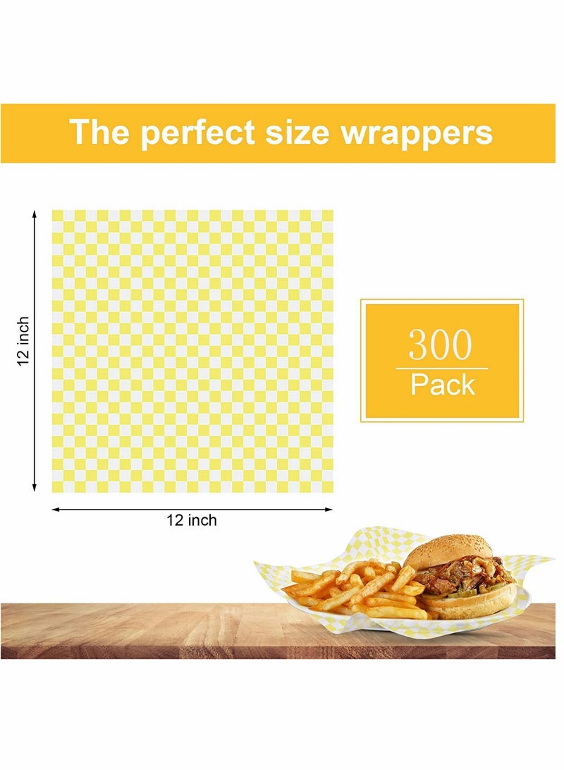 Sandwich Wrapper 6 Colors 300 Sheets 30 30cm 12 12 inch Paper Sandwich Paper Liners Food Basket Liners Wax Paper Deli Wrap Wax Paper Sheets for Wrapping Bread and Sandwiches