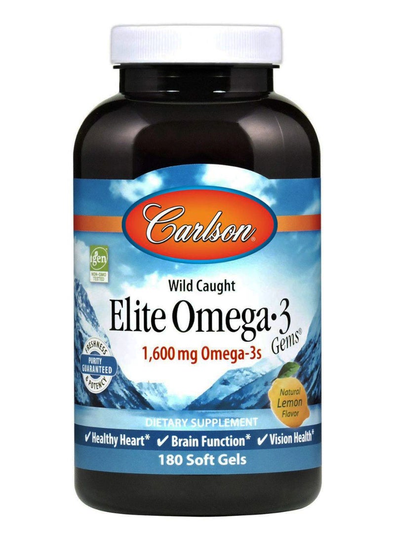 Elite Omega-3 Gems Dietary Supplement - 180 Softgels