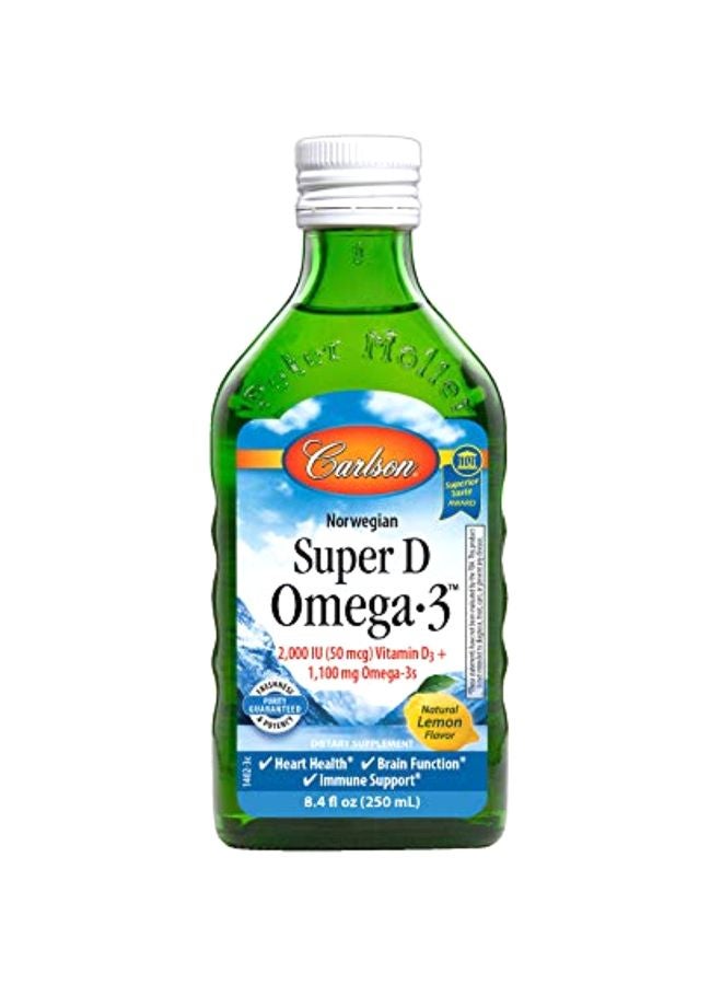 Super D Omega-3 Dietary Supplement 50 mcg - Natural Lemon