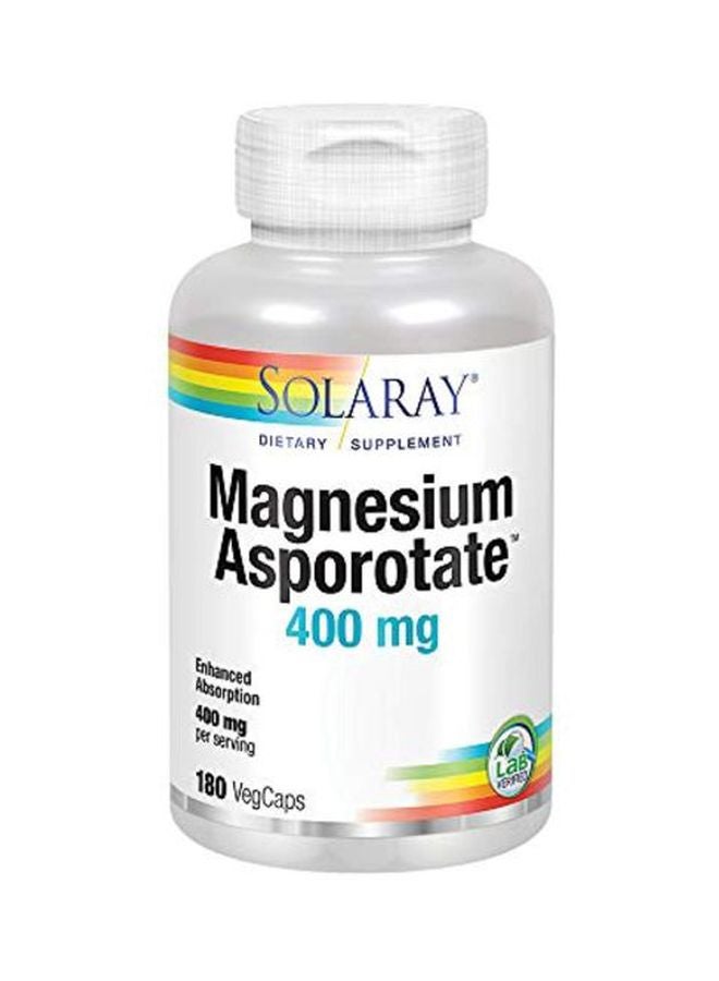 Magnesium Asporotate Dietary Supplement 400mg - 180 Vegetable Capsules