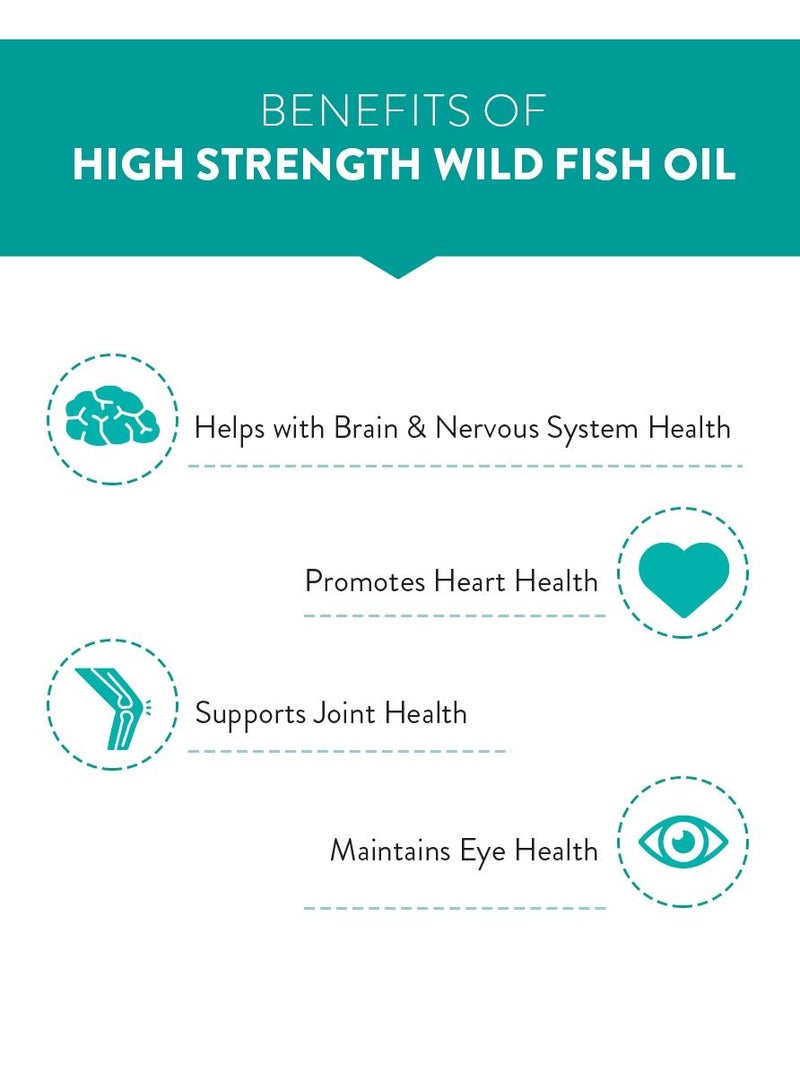 Ultiboost Odourless High Strenght Wild Fish Oil Natural Source of OMEGA-3 Supports Heart, Brain And Eye Health, And Maintains Nervous System Health 1500 mg - 200 Soft Capsules