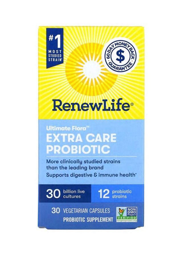 ReNew Life Extra Care Ultimate Flora Probiotic Vegetable Capsules - 30 Capsules 30 Billion CFU