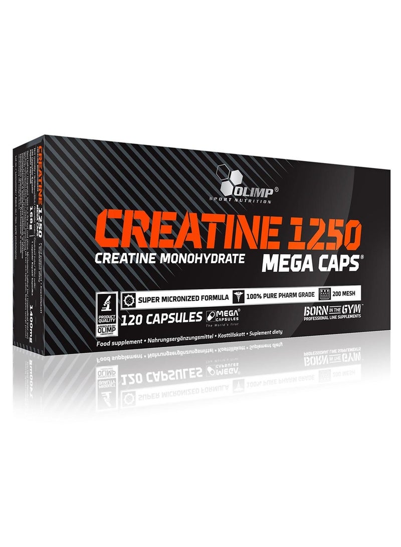 Creatine 1250 Mega Caps Food Supplement - 120 Capsules
