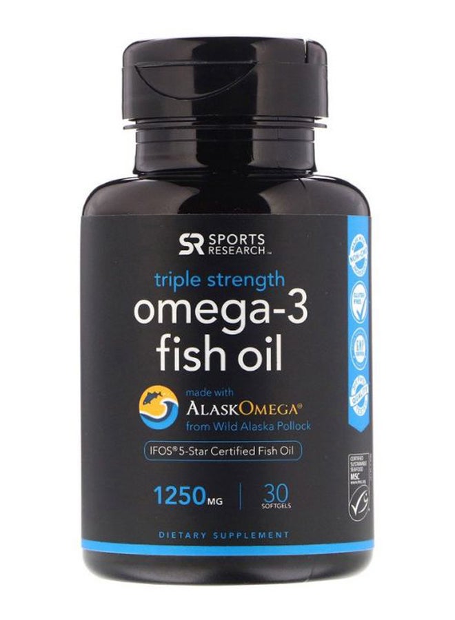 Triple Strength Omega-3 Dietary Supplement - 30 Softgels