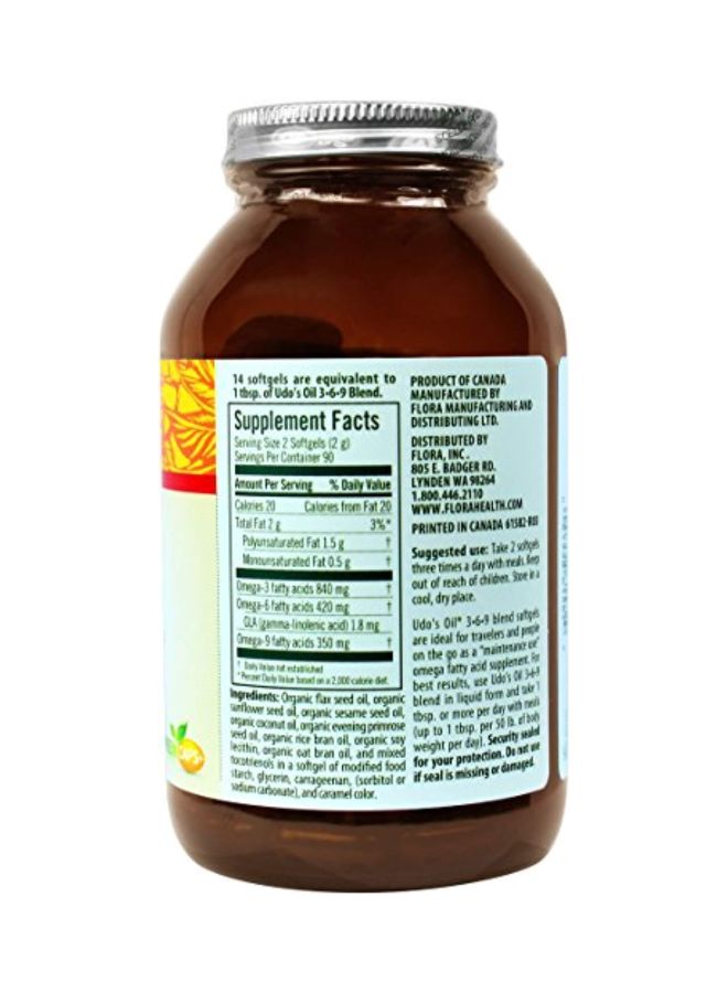 Udos Oil Triple Omega 3-6-9 Supplement - 180 Capsules