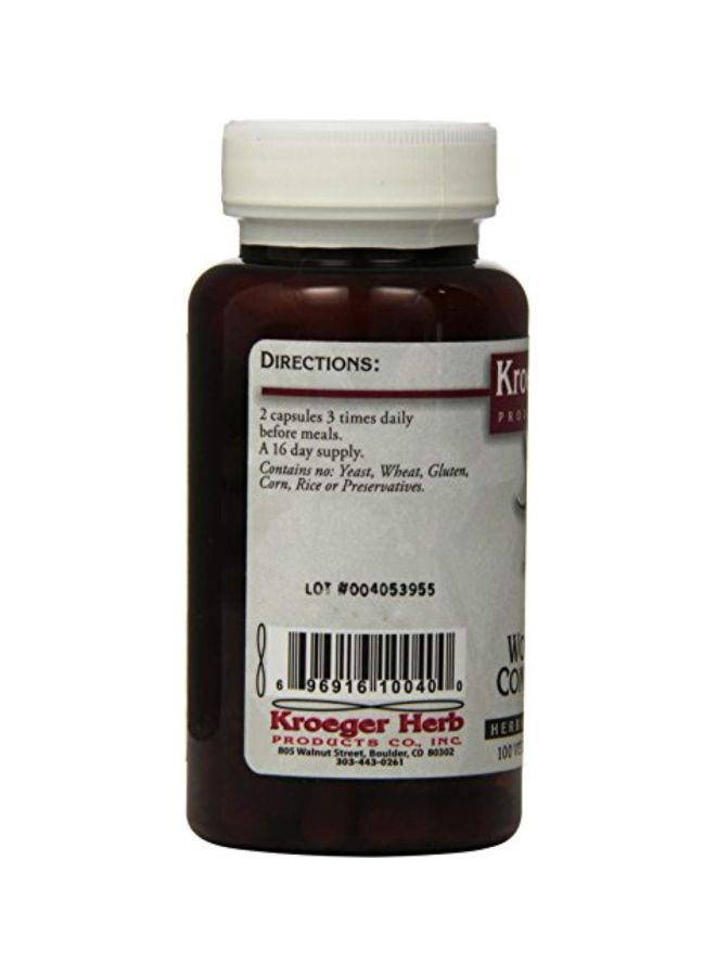 Wormwood Combination Herbal Supplement - 100 Vegetarian Capsules