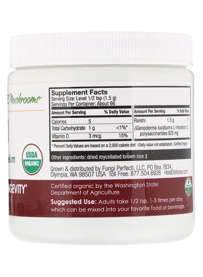 Reishi Mushroom Mycelium Cardio And Longevity Powder