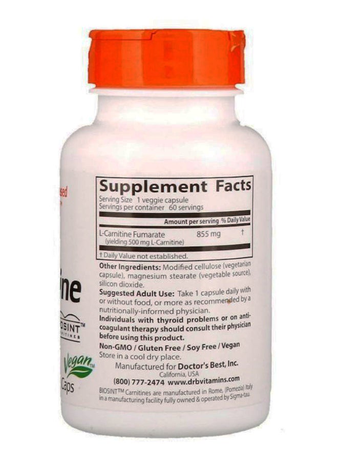 L-Carnitine Fumarate With Biosint Dietray Supplement - 60 Veggie Caps