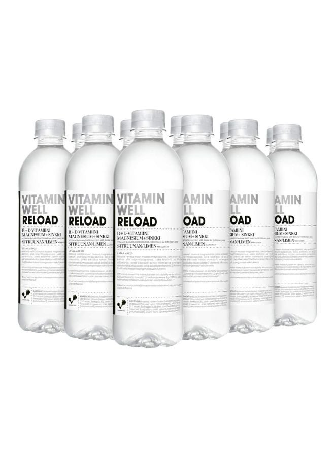 Reload Lemon And Lime With Vitamins B And D Plus Magnesium And Zinc box of 12 bottle x 500 ml