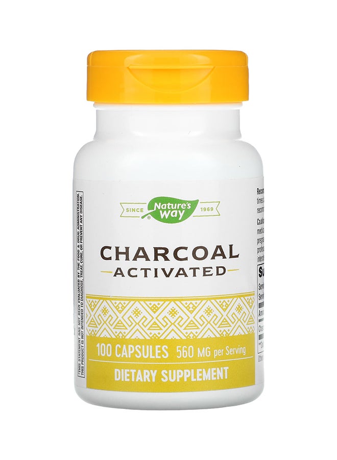 Pack Of 2 Charcoal Activated 560 mg, 100 Capsules