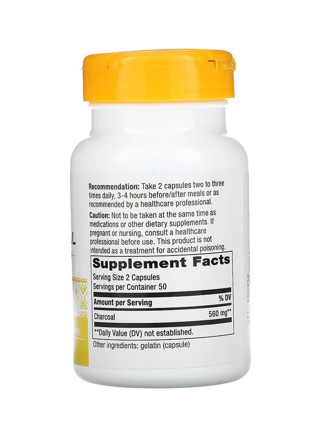 Pack Of 2 Charcoal Activated 560 mg, 100 Capsules