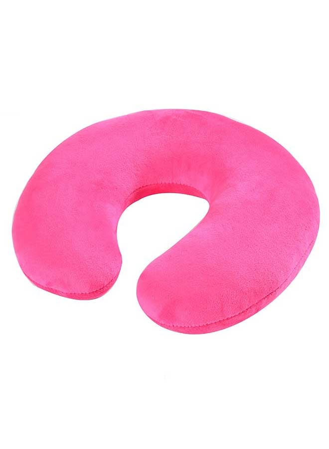 U-Shaped Solid Color Neck Pillow Acrylic Pink 30x28cm