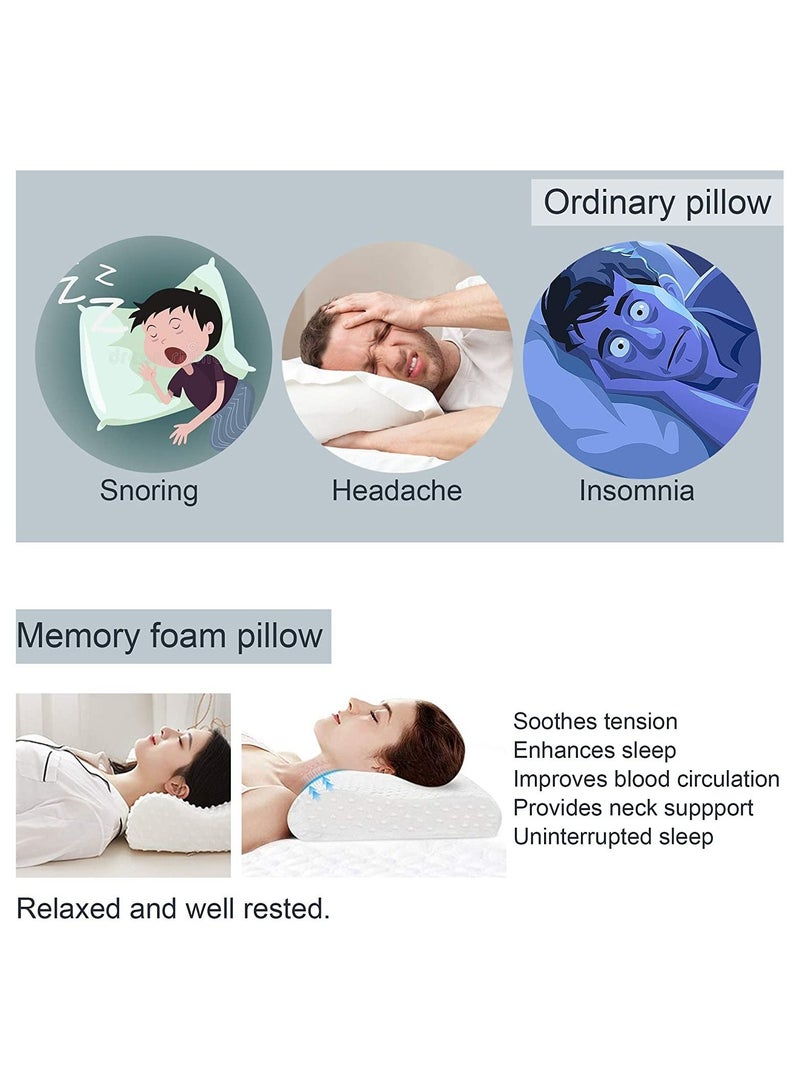 Cervical Orthopedic Memory Foam Ergonomic Contour Pillow For Neck Support and Pain Relief
