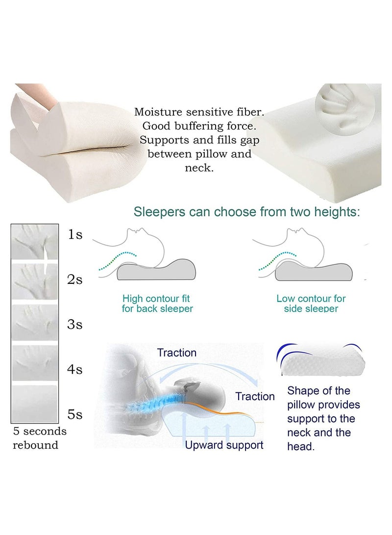 Cervical Orthopedic Memory Foam Ergonomic Contour Pillow For Neck Support and Pain Relief