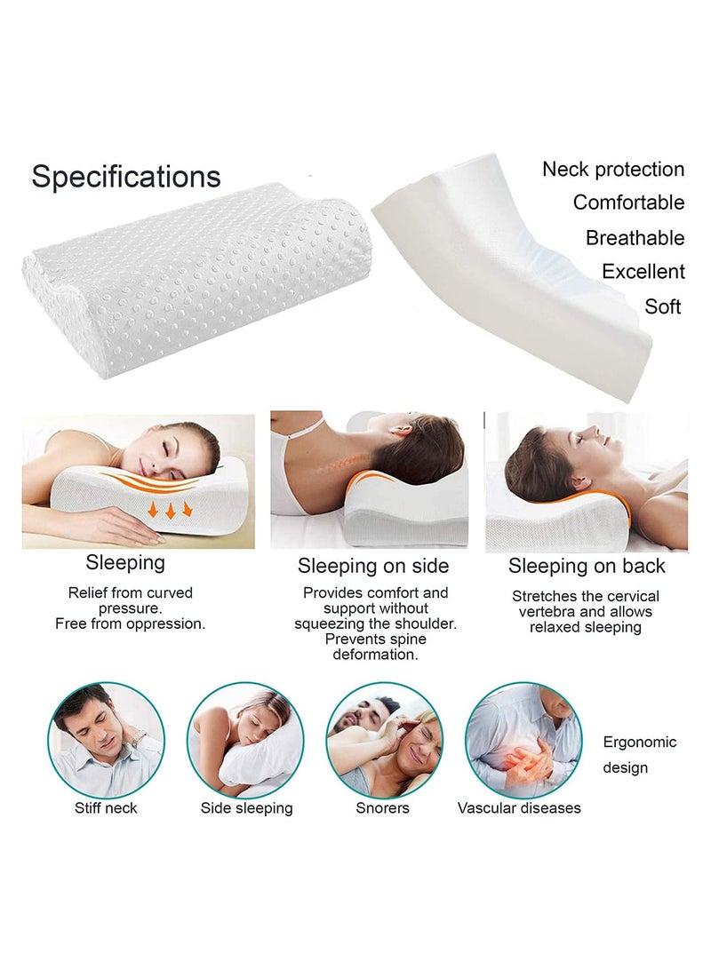 Cervical Orthopedic Memory Foam Ergonomic Contour Pillow For Neck Support and Pain Relief