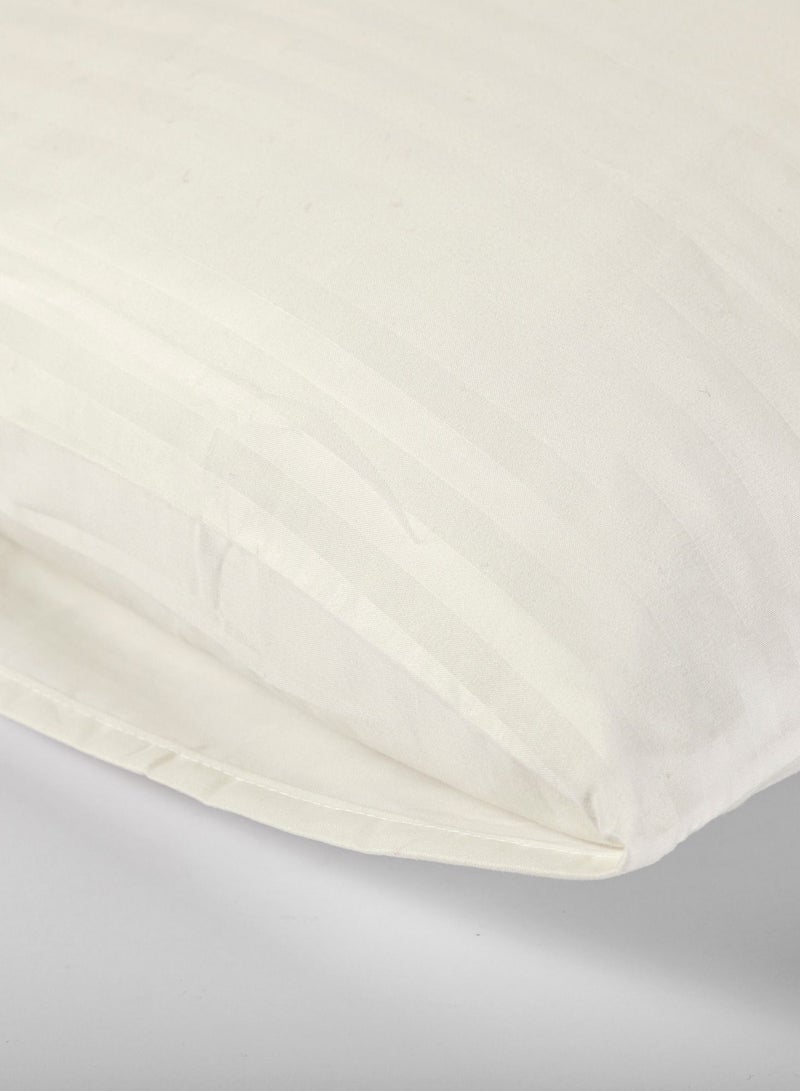 2-Piece Solid Stripped Pillowcase Set Off White