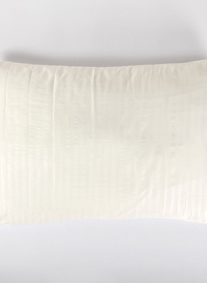 2-Piece Solid Stripped Pillowcase Set Off White