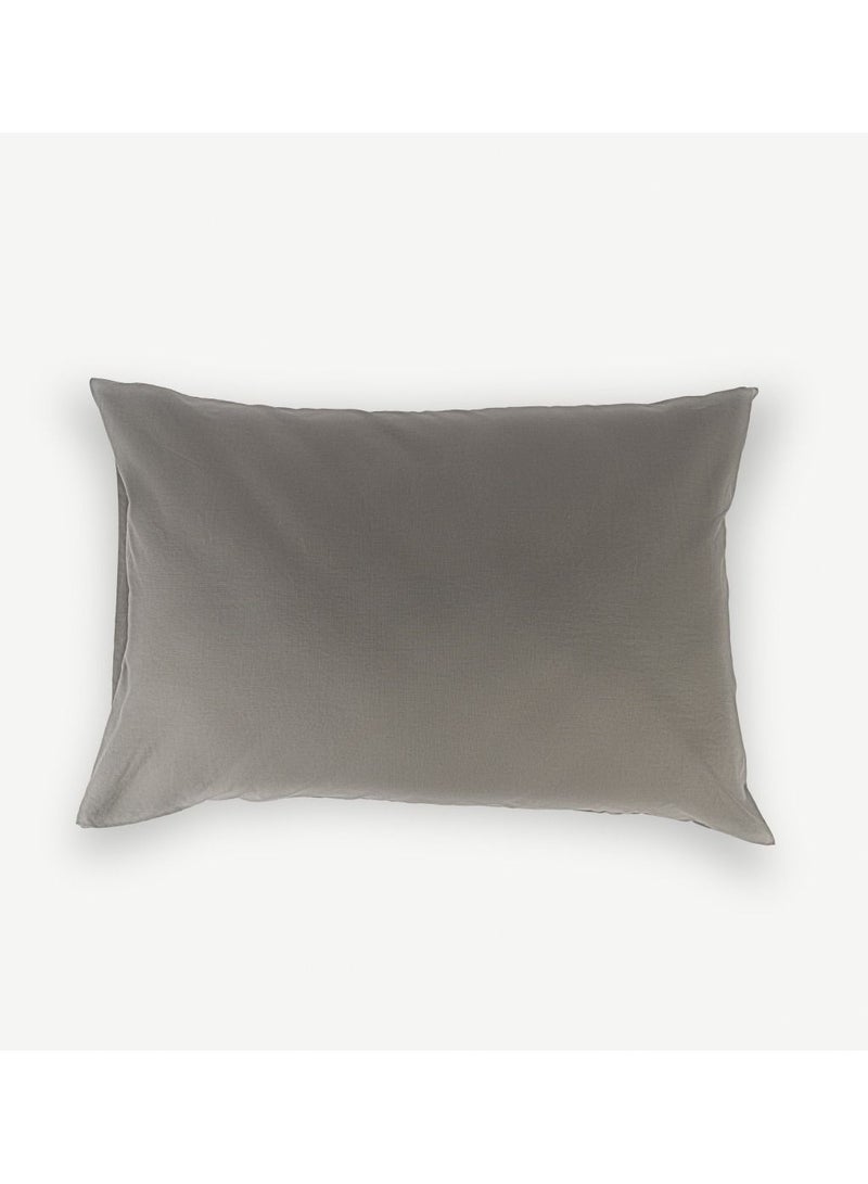 Gavin Washed Cotton Pillowcase Pair -Grey