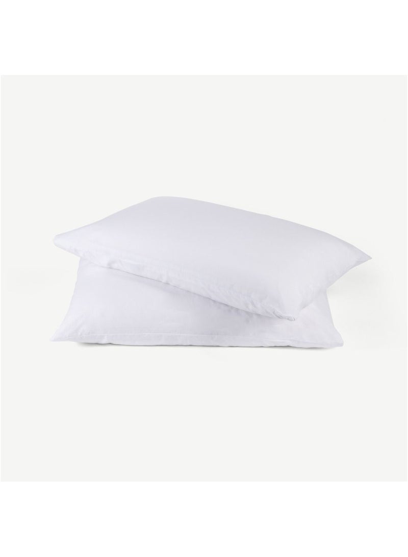 Gavin Washed Cotton Pillowcase Pair -White