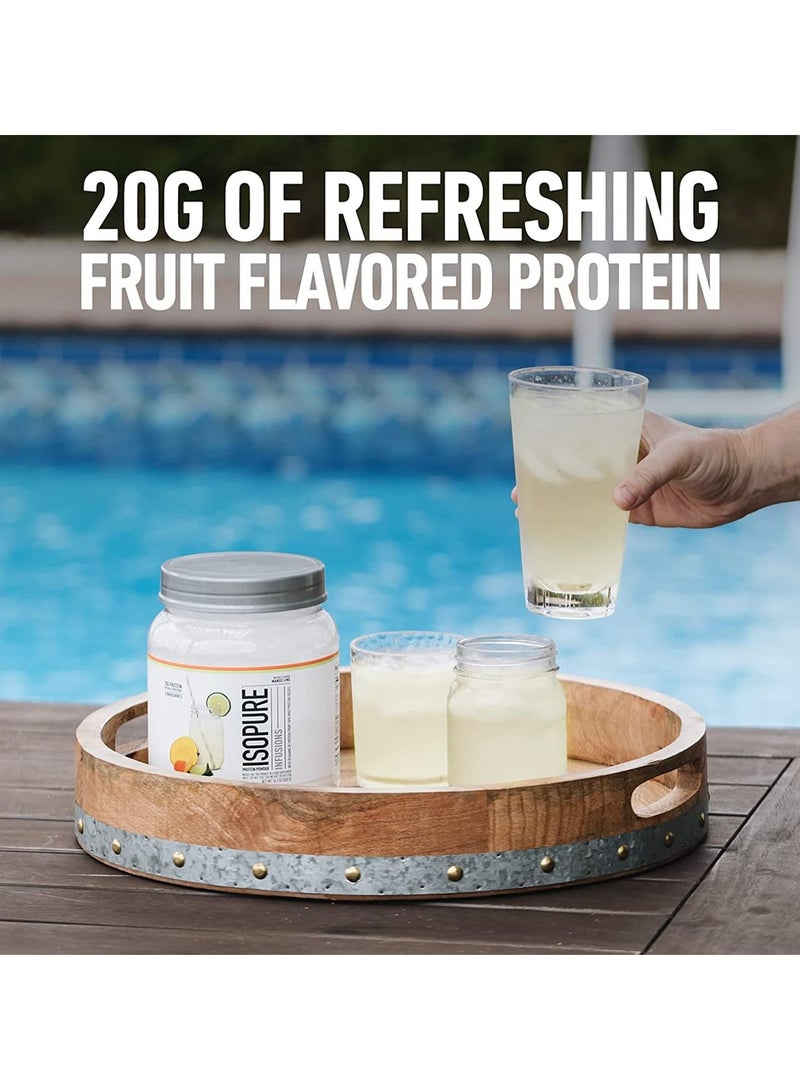 Isopure Refreshingly Light Fruit Flavored Whey Protein Isolate Powder Mango Lime 16 Servings