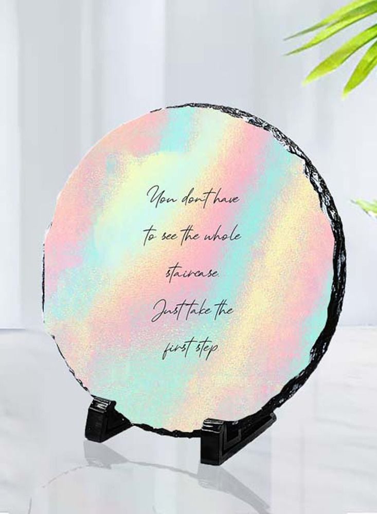 Protective Printed Round Shape Marble Photo Frame for Table Top You Don’t Have To See The Whole Staircase Just Take The First Step