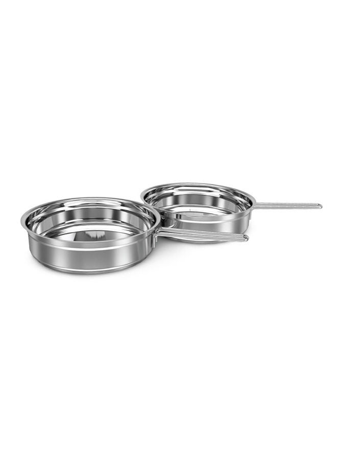 Stainless Steel Fry Pan Set 2 PCS (DFP 2428W) MARVELLA - Well Polished Exterior, Easy to Pour Flared Rim, Uniform Heat Distribution, Oven Safe, Healthy Non-Stick Interior,  Easy to Clean, , Ergonomic