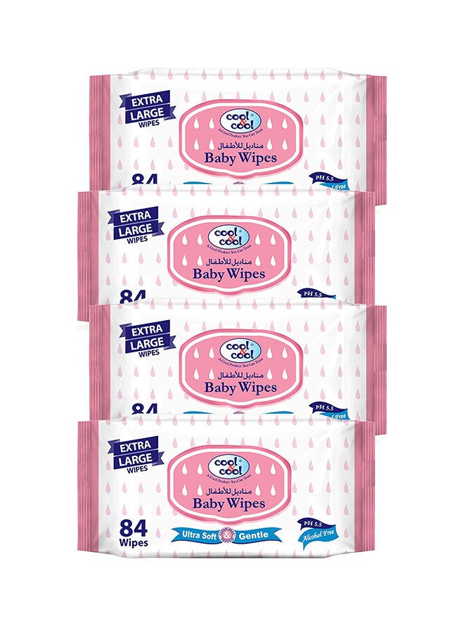 Extra Large Baby Wipes 84's-Pack Of 4