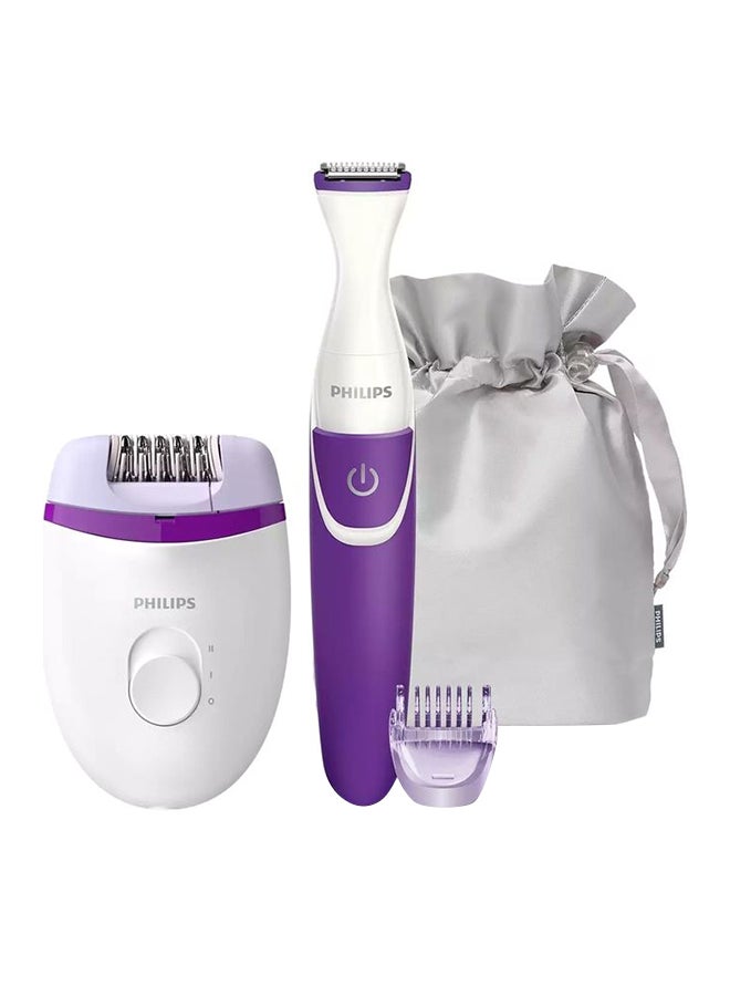 Satinelle Corded Compact Epilator With Trimmer Purple/White