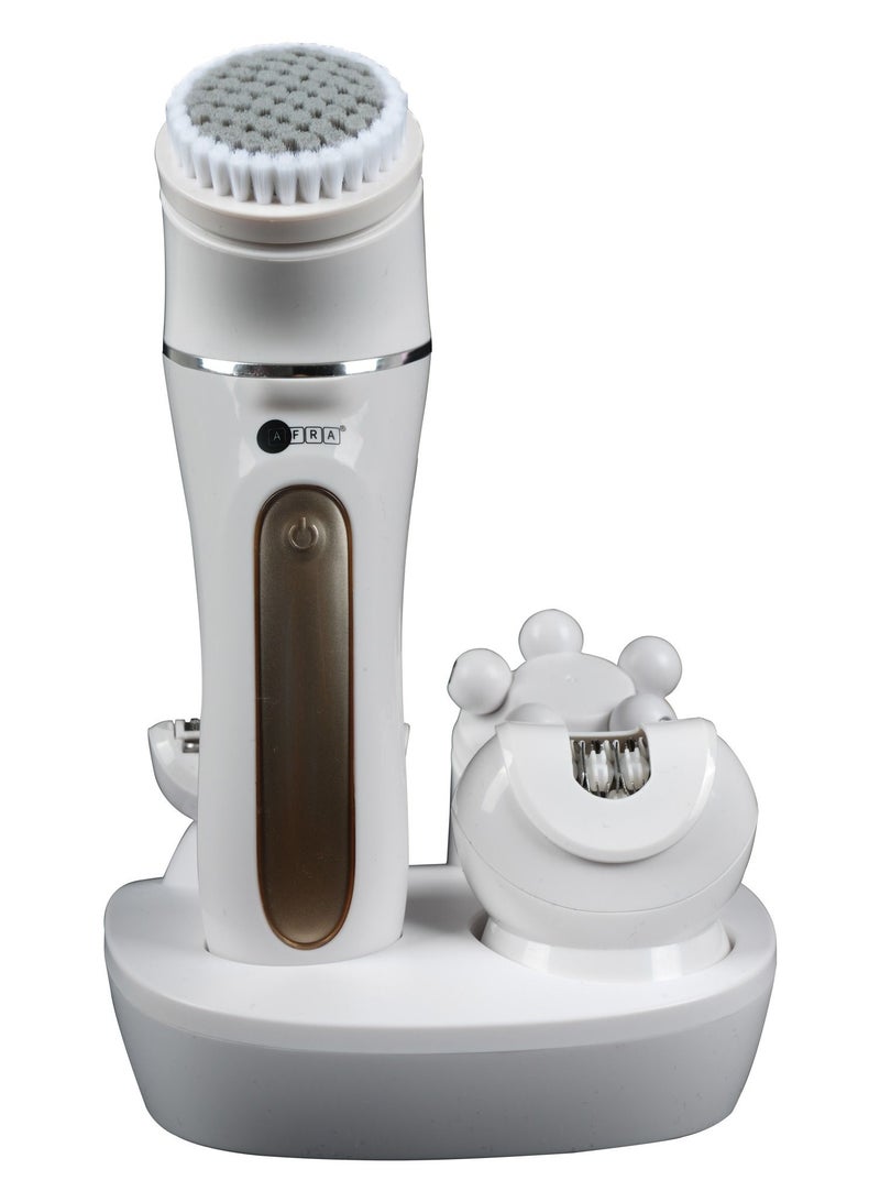 AFRA Ladies’ Epillator Kit, Lithium-Ion Battery, Rechargeable, 90 Minutes Running Time, Swappable Heads, Ergonomic, Charging Base. AF-600LSWT, 2-year warranty.