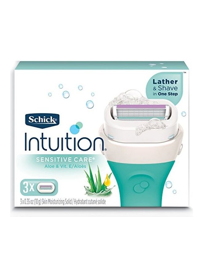 Intuition Sensitive Skin Womens Razor Refills with Vitamin E & Aloe Green/White