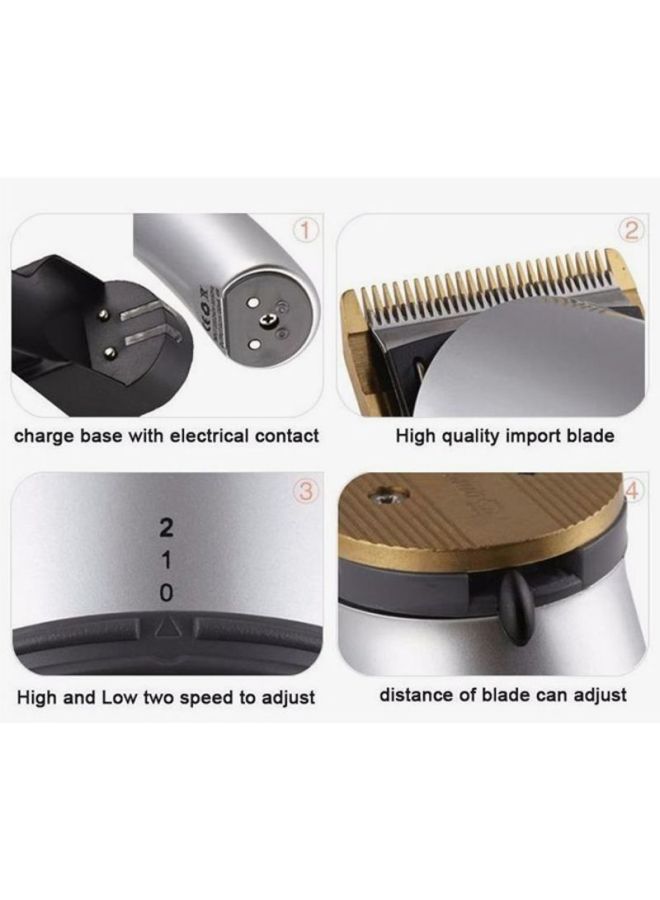 Electric Hair And Beard Shaver Set Silver/Black