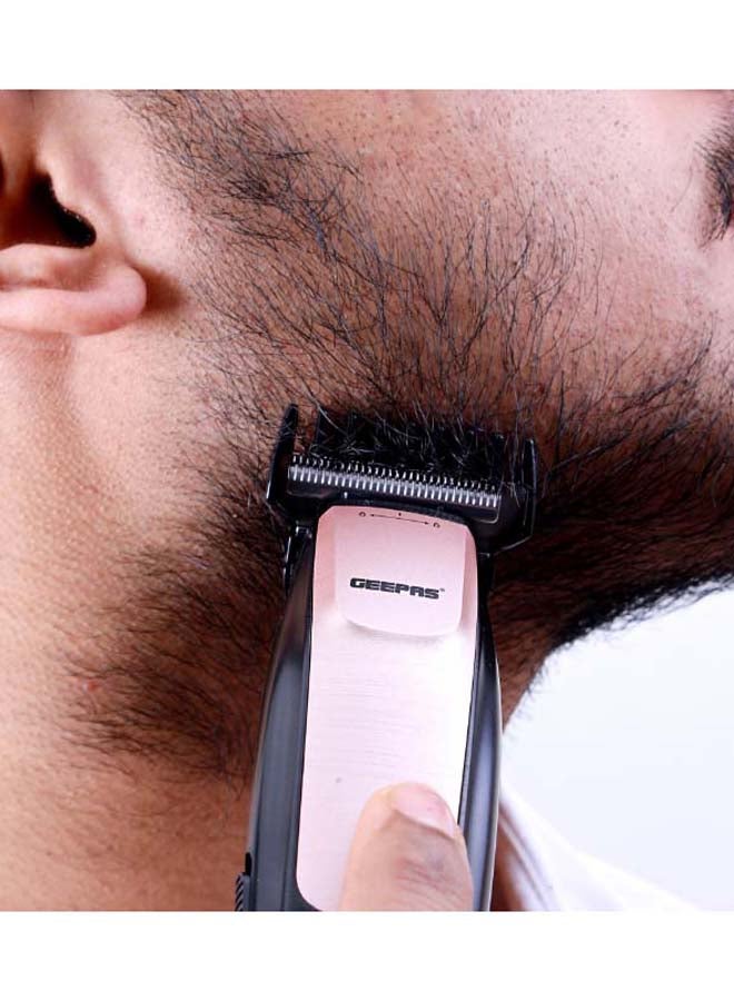 Professional Hair & Beard  Trimmer |  60 Minutes Working Time, Zero Overlap Stainless Steel Blades for Corded and Cordless Use | Low Noise,  USB and DC Adaptor with BS Plug| Provide Accessories Like Combs, Oil, Adapter for Professional Finish| 2 Years Warranty GTR56022 Blue/Silver