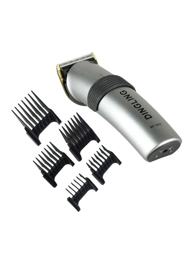 Professional Electric Hair Clipper With Blades Silver/Black