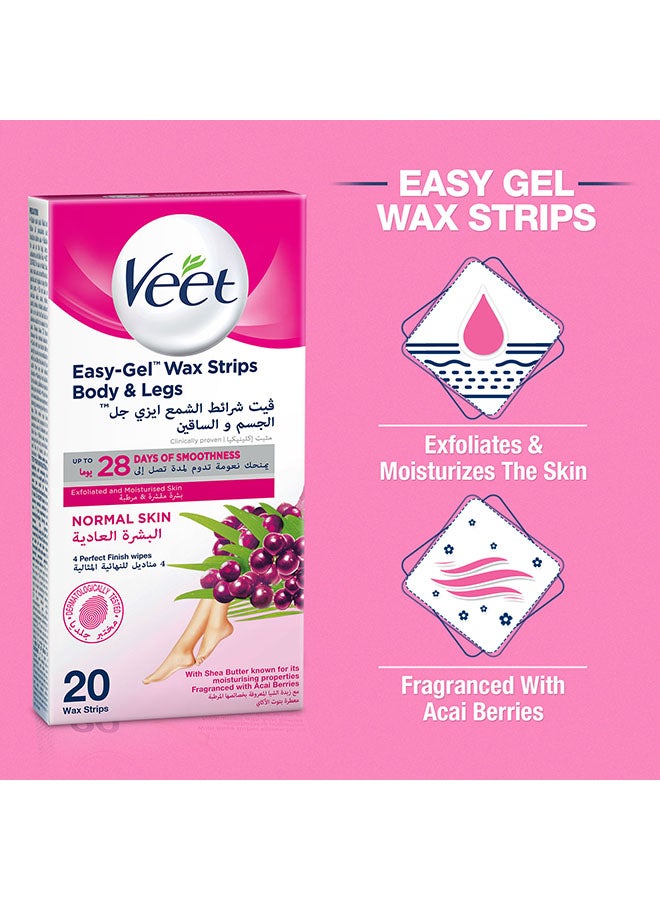 20-Piece Hair Removal Cold Wax Strips, Normal, Pack Of 2