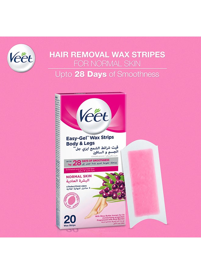 20-Piece Hair Removal Cold Wax Strips, Normal, Pack Of 2