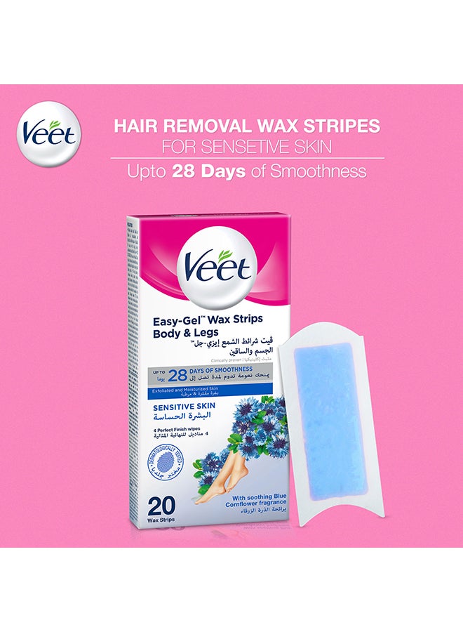 Hair Removal Easy Gel Wax Strips ,Sensitive Skin, Pack Of 2 White