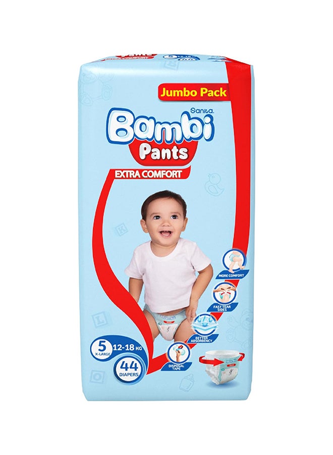 Pants Jumbo Pack, Size 5, X Large 12-18 KG, 44 Count