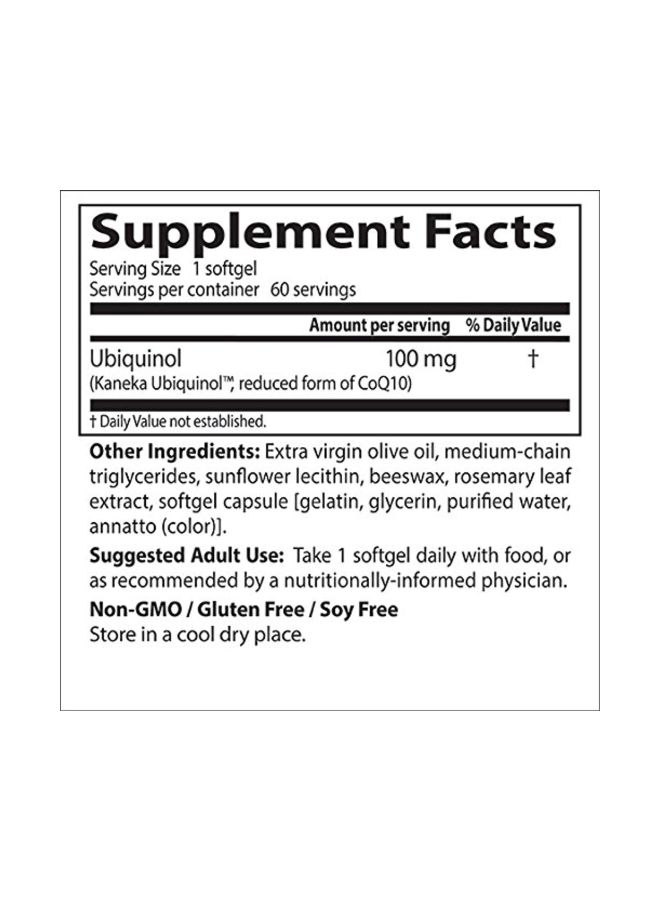 Ubiquinol Dietary Supplement - 100mg - 60 Softgels