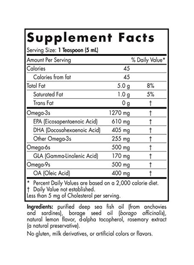 Complete Omega Omega 3 Dietary Supplement 1270 mg