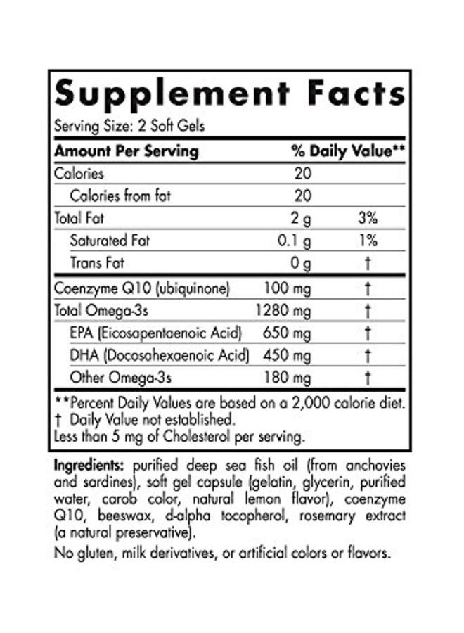 ProOmega CoQ10 Dietary Supplement 1000mg - 120 Softgels