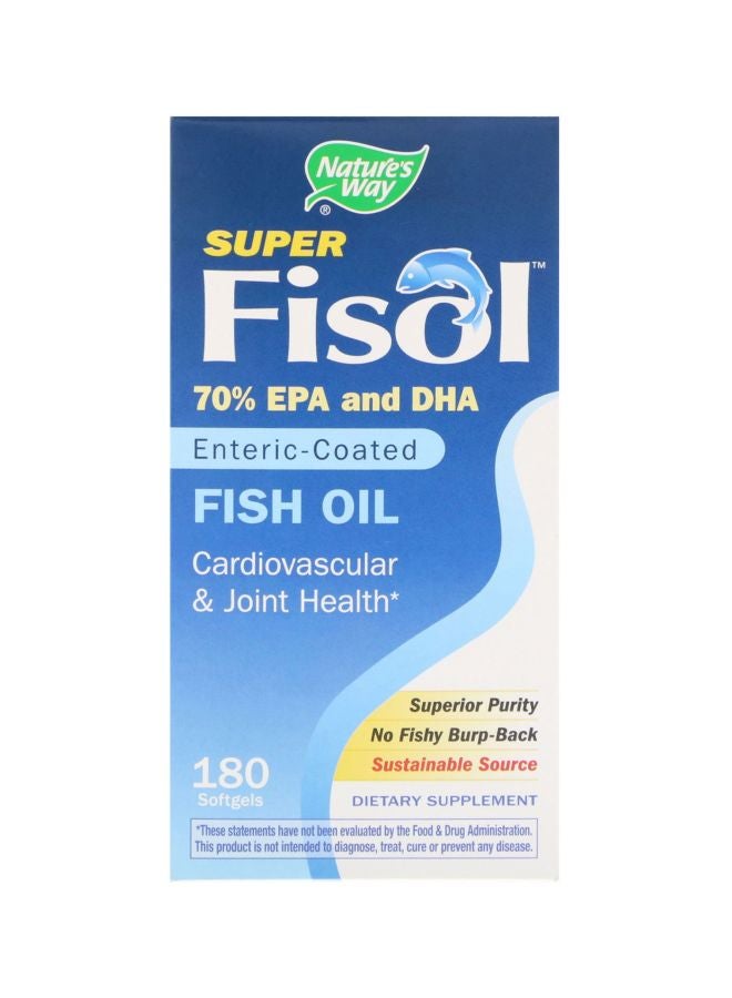 Super Fisol Fish Oil Enteric Coated Dietary Supplement - 180 Softgels