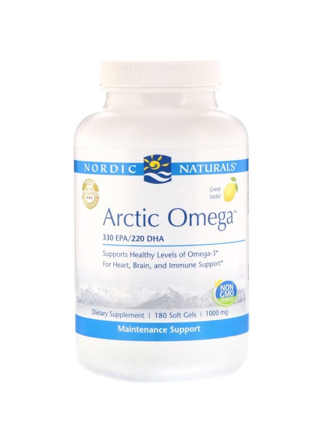 Arctic Omega 330 EPA/220 DHA 1000mg Dietary Supplement - 180 Soft Gels - Lemon Flavor